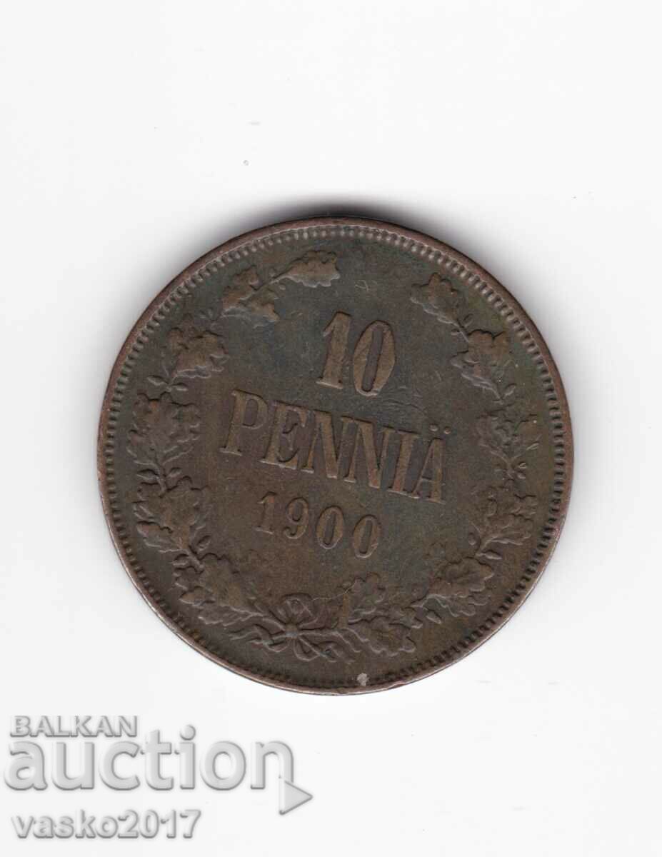 10 PENNIA - 1900 Russia for Finland