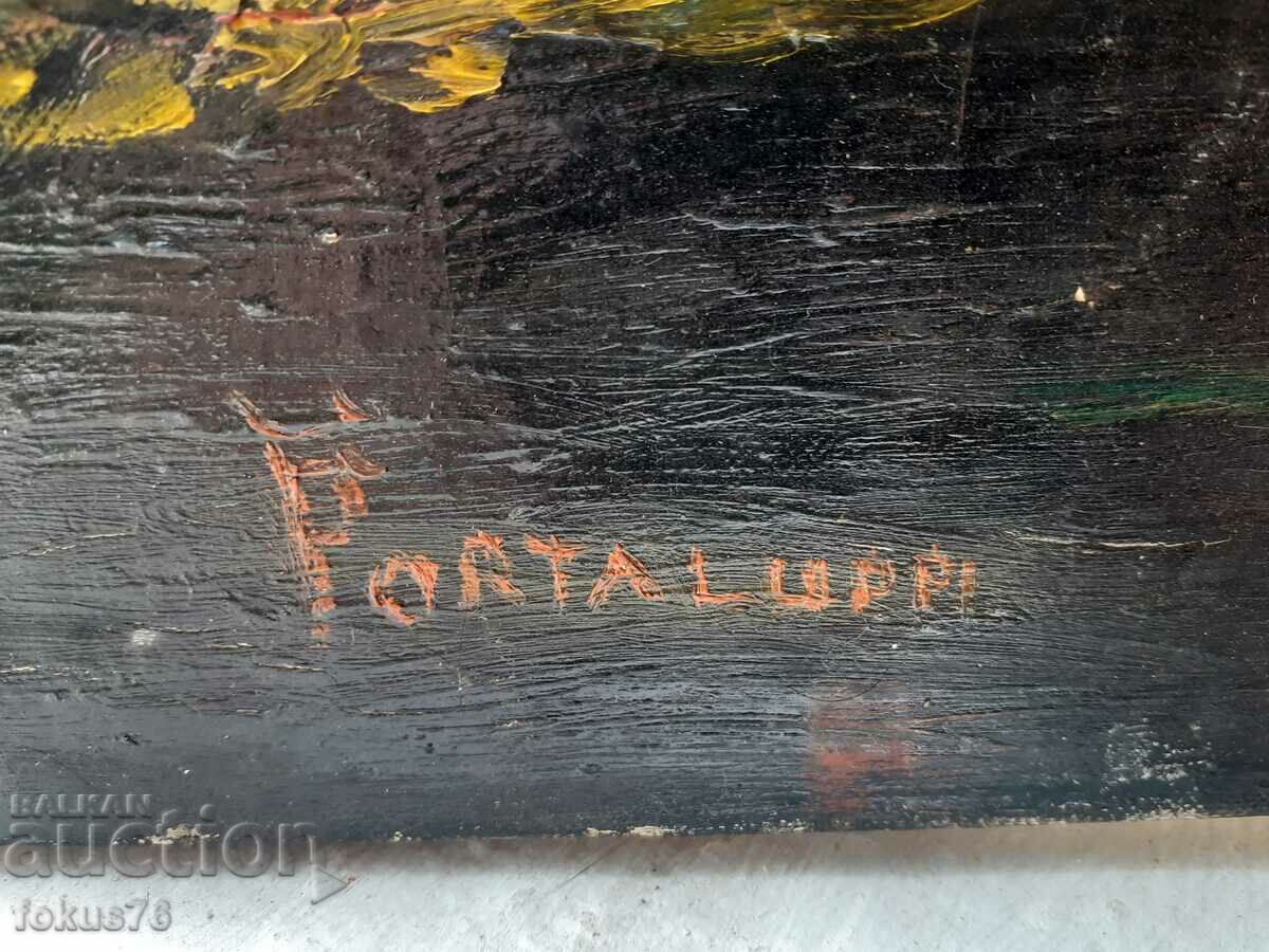 Delivery of Old oil painting on canvas of Portaluppi Delivery of Old oil painting on canvas of Portaluppi