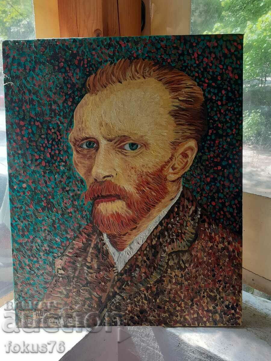 Картина масло платно български автор Ван Гог репродукция с цена 330.00 лв. | € 168.73 Картина масло платно български автор Ван Гог репродукция с цена 330.00 лв. | € 168.73