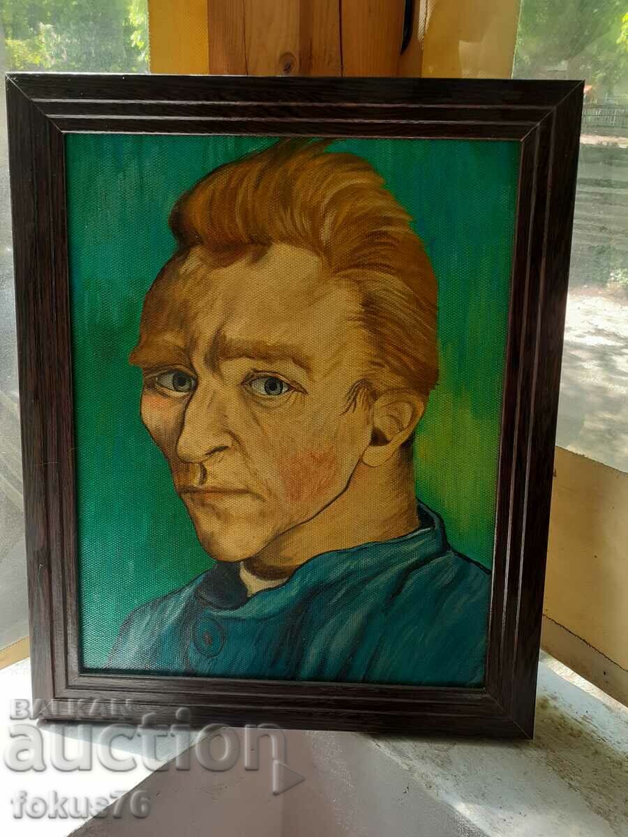 Oil painting on canvas Bulgarian author Van Gogh reproduction
