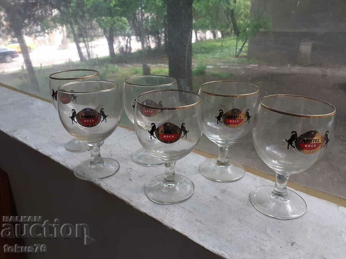 Old beer glasses Amstel 6 pcs. with price 39.00 BGN | € 19.94 Old beer glasses Amstel 6 pcs. with price 39.00 BGN | € 19.94