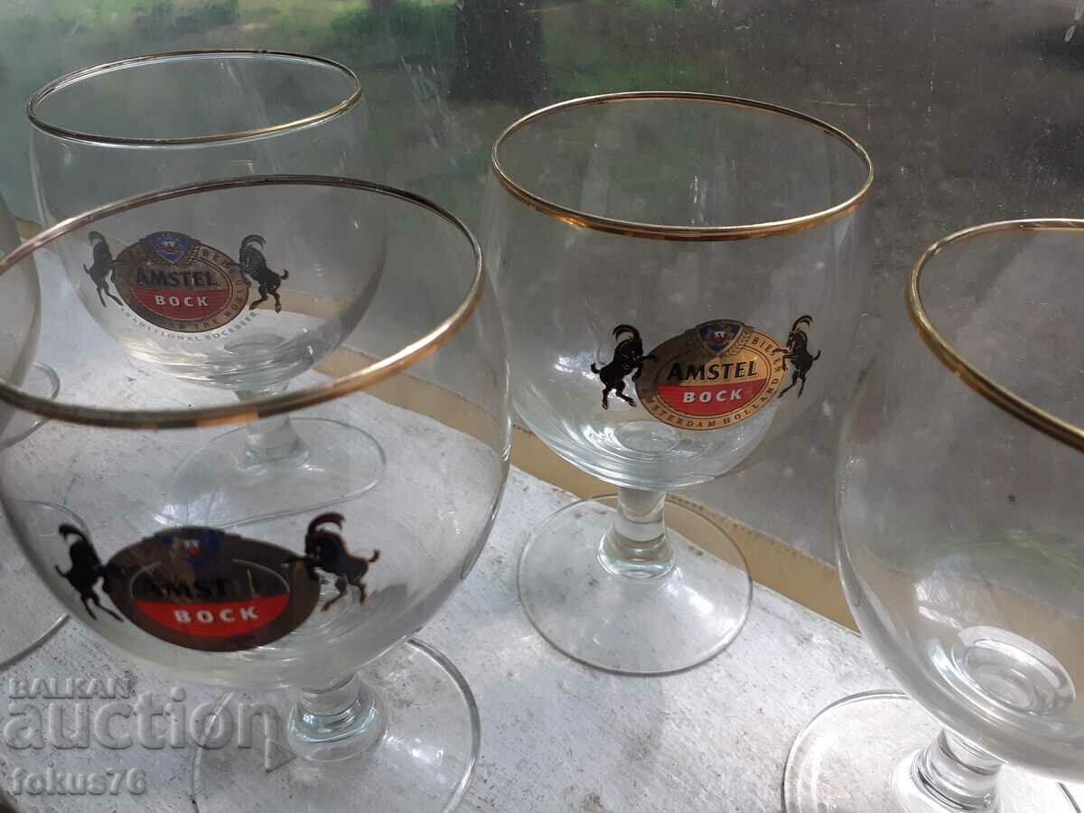 Auction Old beer glasses Amstel 6 pcs. Auction Old beer glasses Amstel 6 pcs.
