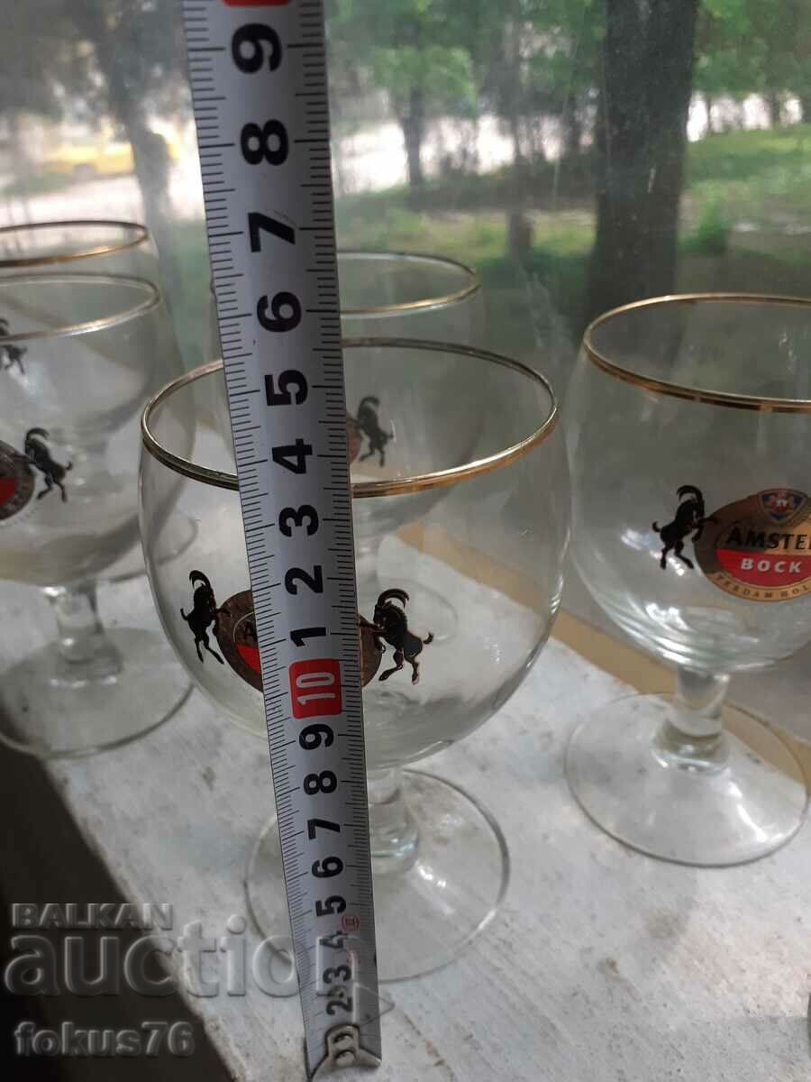 Old beer glasses Amstel 6 pcs. - 5 Old beer glasses Amstel 6 pcs. - 5