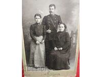 1908, ROYAL CARDBOARD PHOTO, soldier, Uniform, city ladies