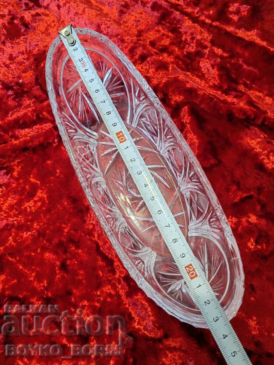 Auction Original Crystal Czech Fruitiera Gondola from the 1970s Auction Original Crystal Czech Fruitiera Gondola from the 1970s