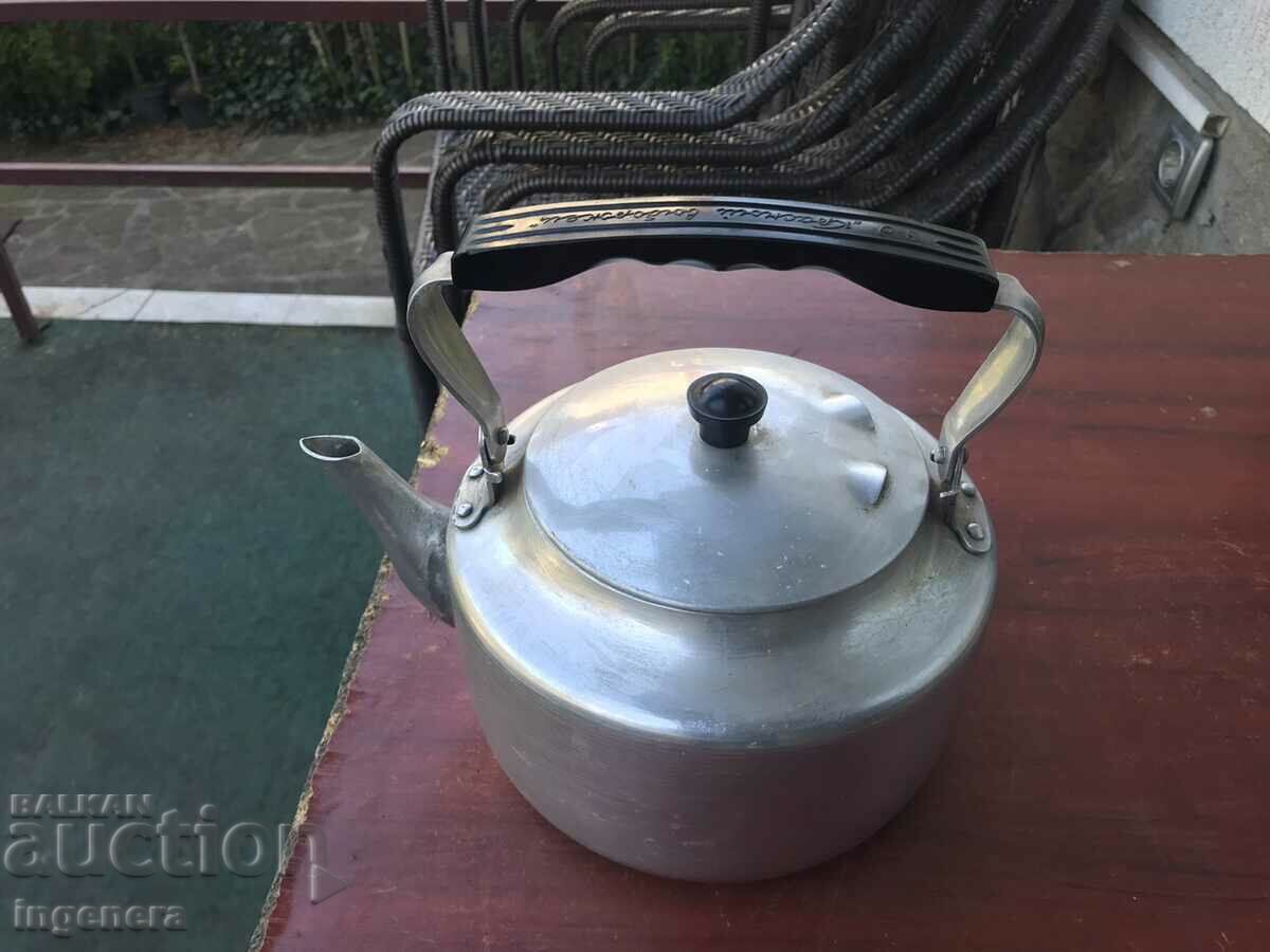 KETTLE METAL ALUMINUM OLD AND USED HEALTHY - USSR