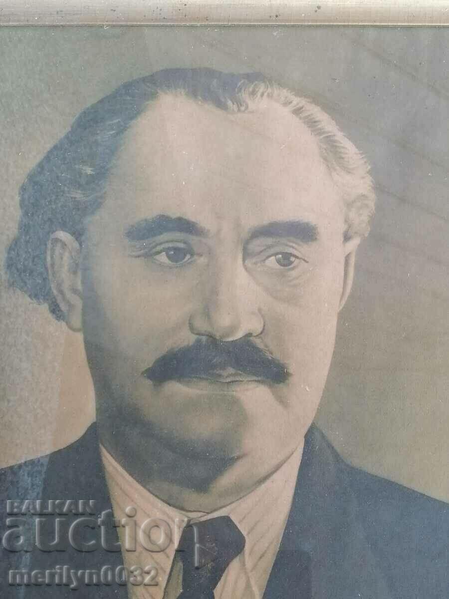 Soch picture in frame, portrait of Georgi Dimitrov - 6 Soch picture in frame, portrait of Georgi Dimitrov - 6