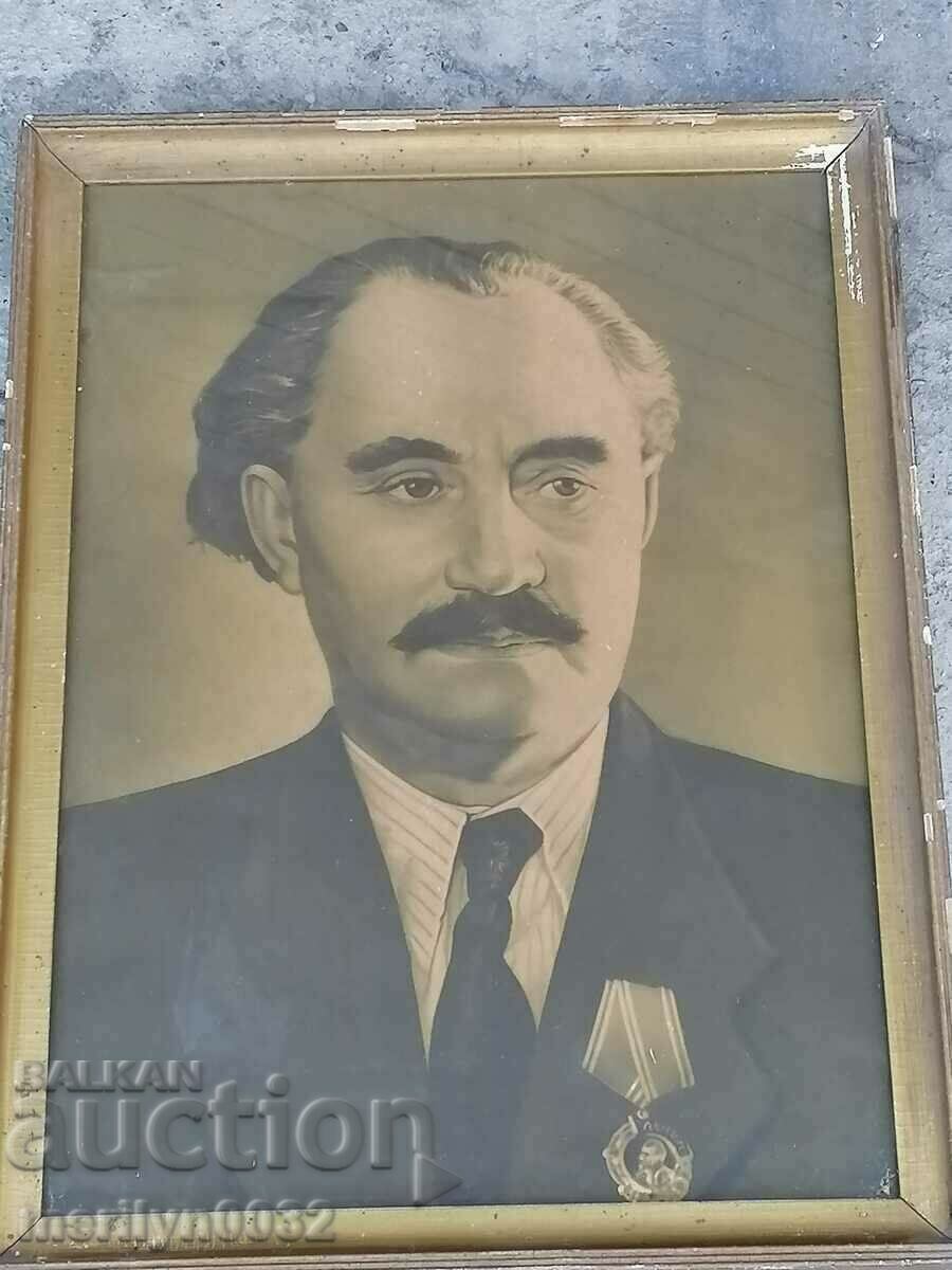 Soch picture in frame, portrait of Georgi Dimitrov - 7 Soch picture in frame, portrait of Georgi Dimitrov - 7