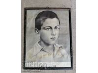 Портрет Митко Палаузов най-малкия партизанин 13 г  47/36 см