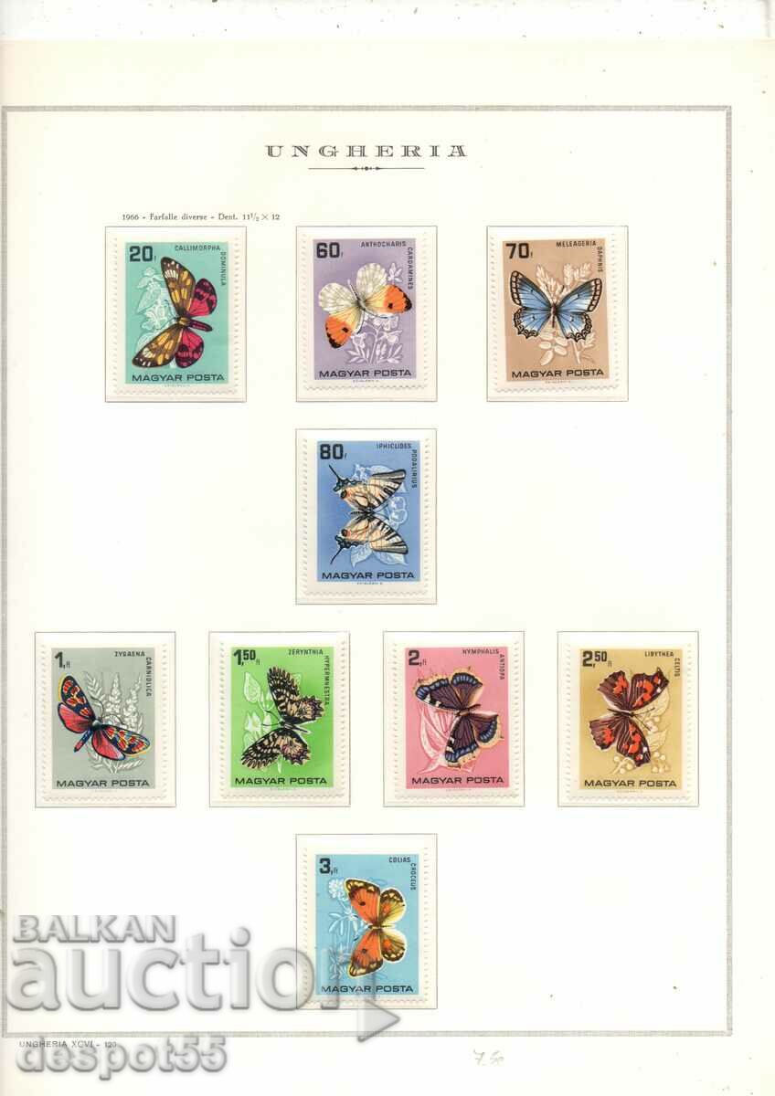 1966. Ουγγαρία. πεταλούδες.
