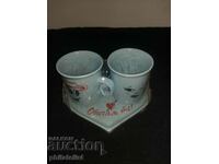 Set - Plate with 2 glasses for a gift
