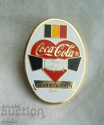 Значка Coca Cola Кока Кола - "Поздрави за клиентите", Белгия