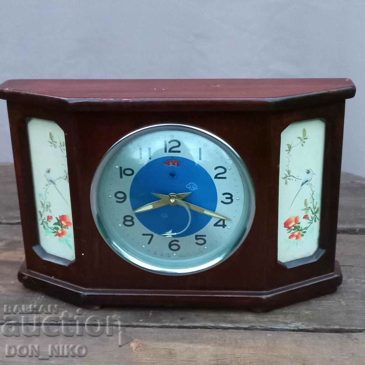 Rare Chinese Wooden Alarm Clock 1950