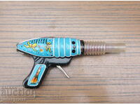 old tinplate mechanical spaceship toy from soca