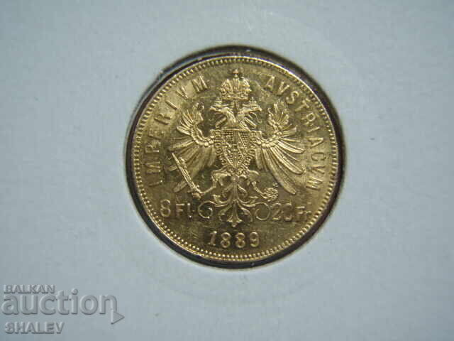 20 Francs / 8 Florin 1889 Austria - AU (gold) with price 1659.89 BGN | € 848.69 20 Francs / 8 Florin 1889 Austria - AU (gold) with price 1659.89 BGN | € 848.69