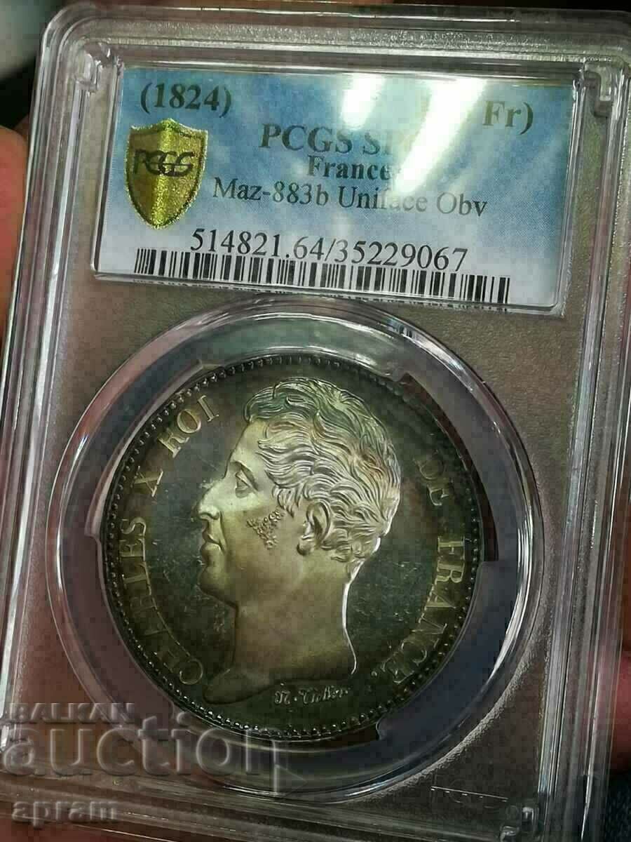 Delivery of 5 francs, sample, essay, Charles H. 1824 SP64. Delivery of 5 francs, sample, essay, Charles H. 1824 SP64.