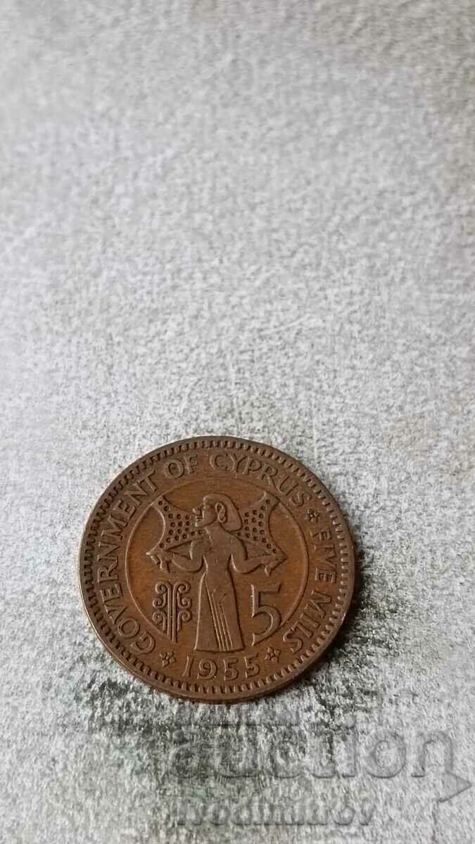 Cyprus 5 mil 1955