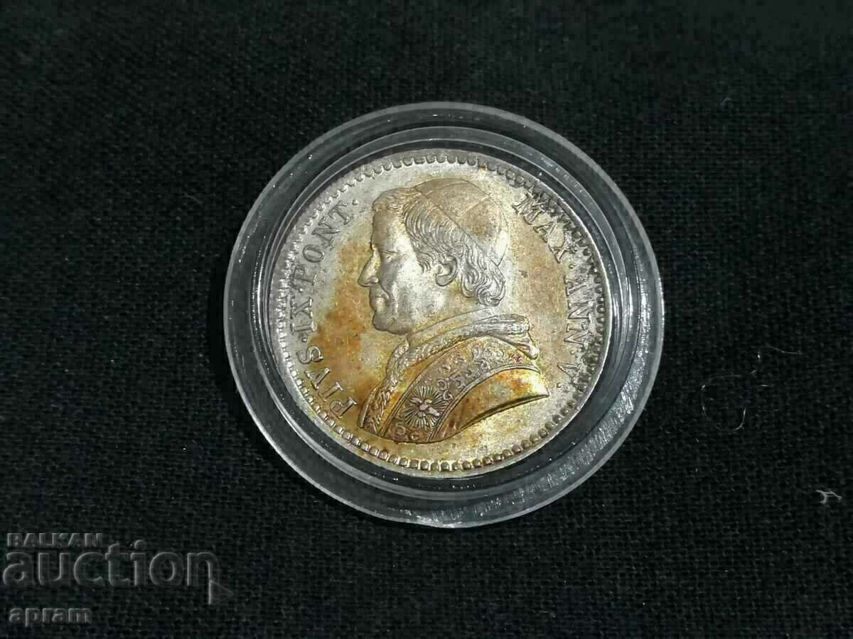 20 Baiocchi 1850 г.Ватикан,Ватикана,Vatican. 20 Baiocchi 1850 г.Ватикан,Ватикана,Vatican.