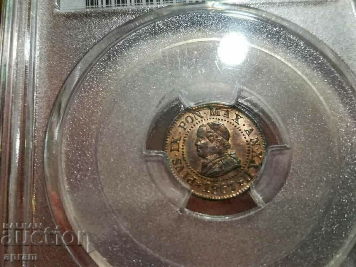 Auction  1 centissimo 1867 Topgrade.Vatican,Vatikan.Vatikan.