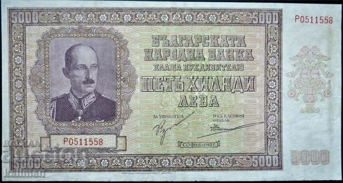 banknote 5000 BGN 1942