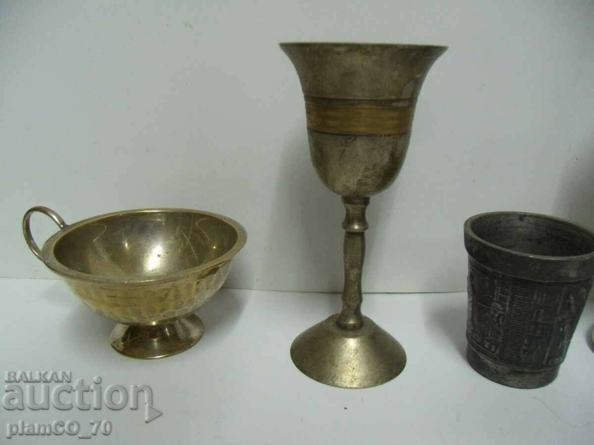 №*6968 лот - 5 броя стари метални чашки - различни видове с цена 30.00 лв. | € 15.34 №*6968 лот - 5 броя стари метални чашки - различни видове с цена 30.00 лв. | € 15.34