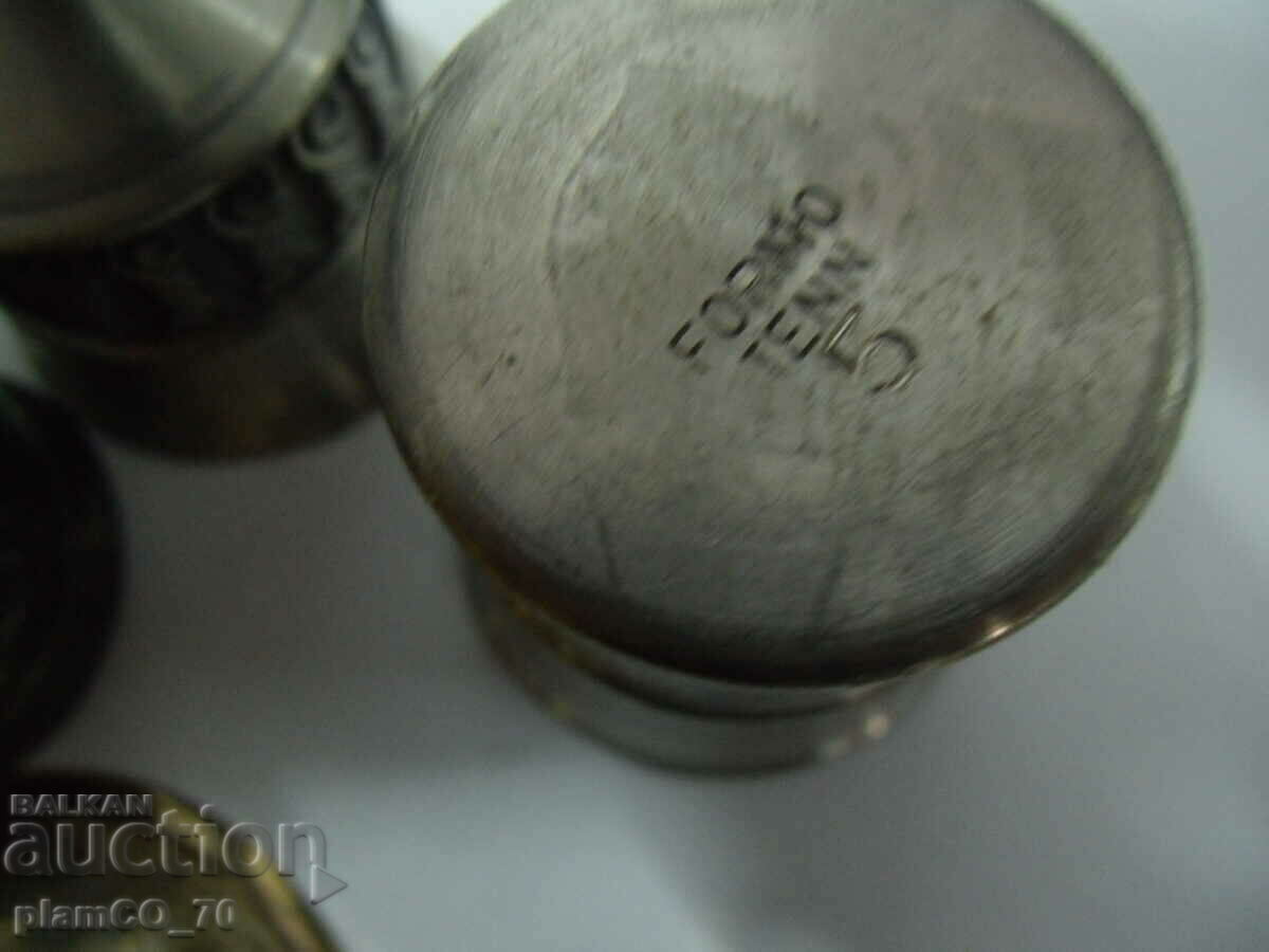 №*6968 лот - 5 броя стари метални чашки - различни видове - 7 №*6968 лот - 5 броя стари метални чашки - различни видове - 7