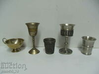 No.*6968 lot - 5 pieces of old metal cups - different types