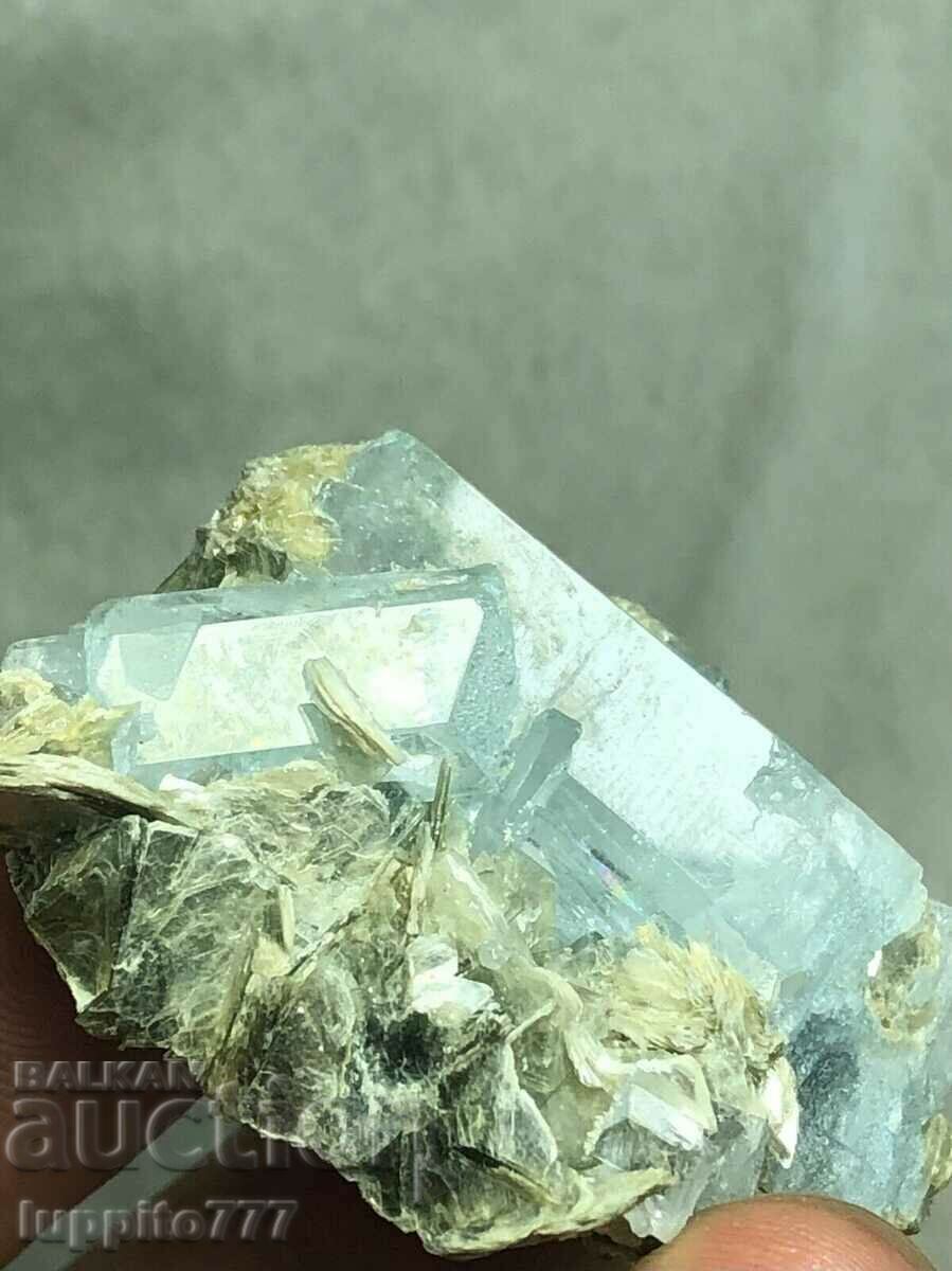 Delivery of natural beryl aquamarine on matrix unique 35 grams Delivery of natural beryl aquamarine on matrix unique 35 grams