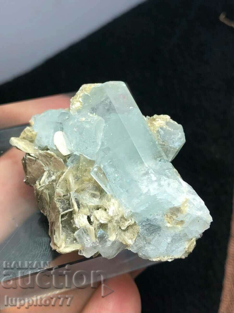 natural beryl aquamarine on matrix unique 35 grams - 6 natural beryl aquamarine on matrix unique 35 grams - 6