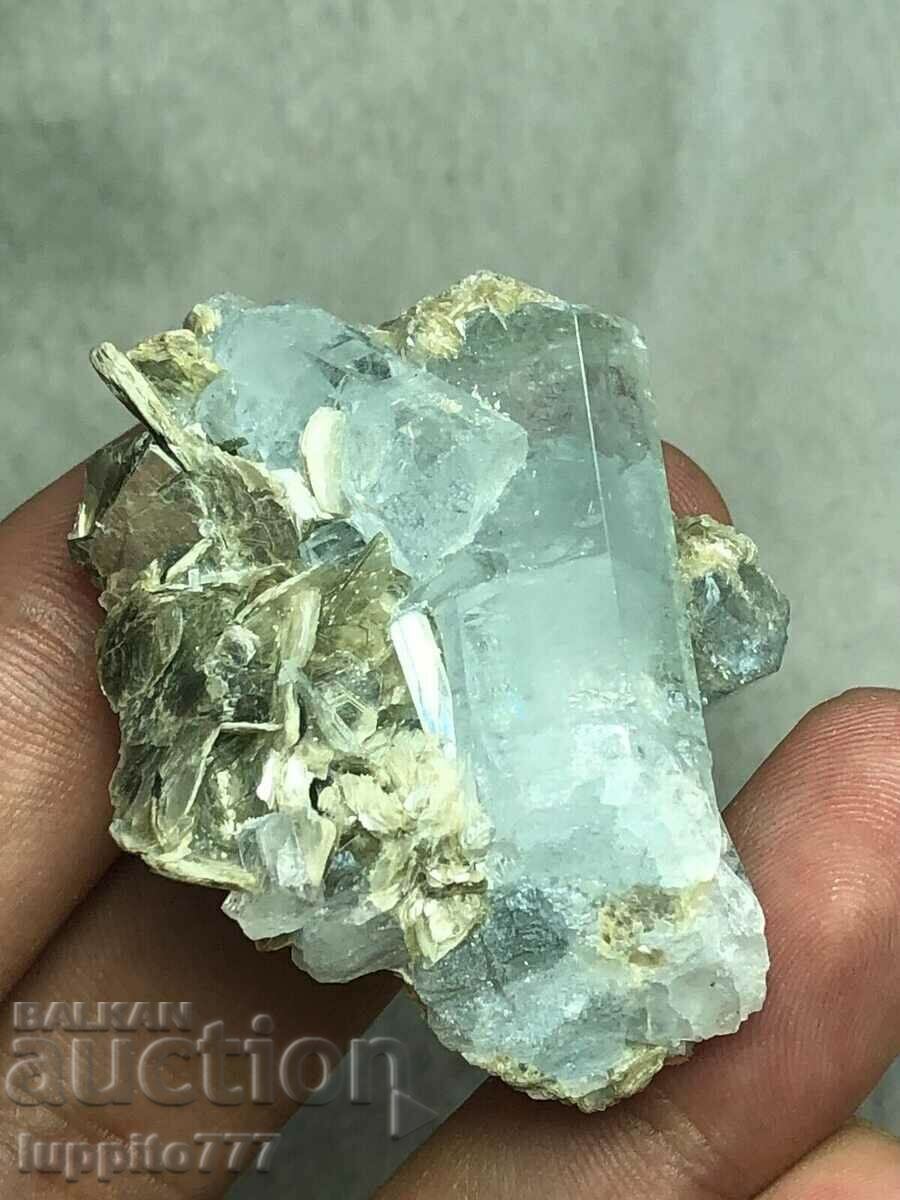 natural beryl aquamarine on matrix unique 35 grams - 7 natural beryl aquamarine on matrix unique 35 grams - 7