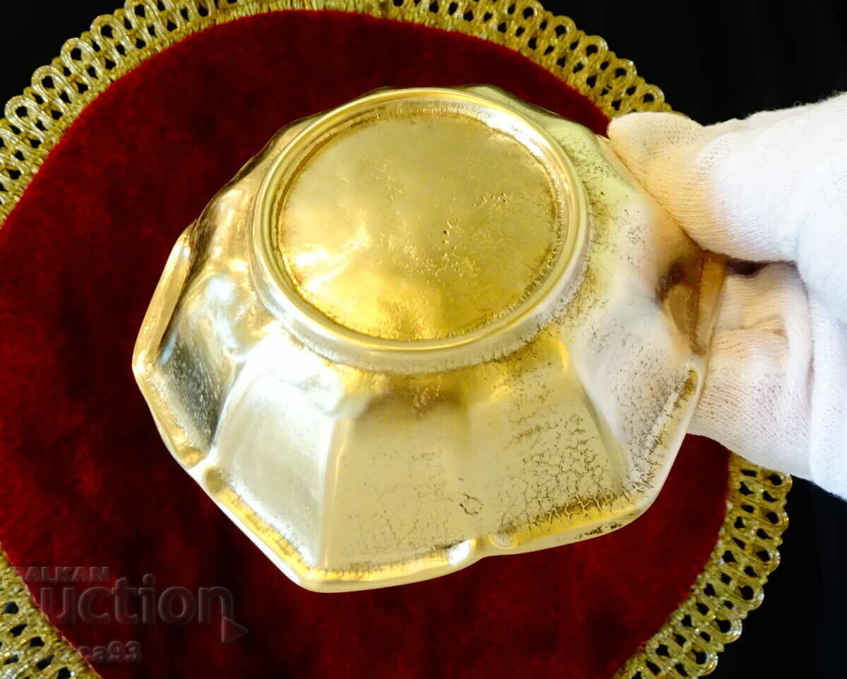 Bronze nut bowl 12 cm, flower - 5 Bronze nut bowl 12 cm, flower - 5