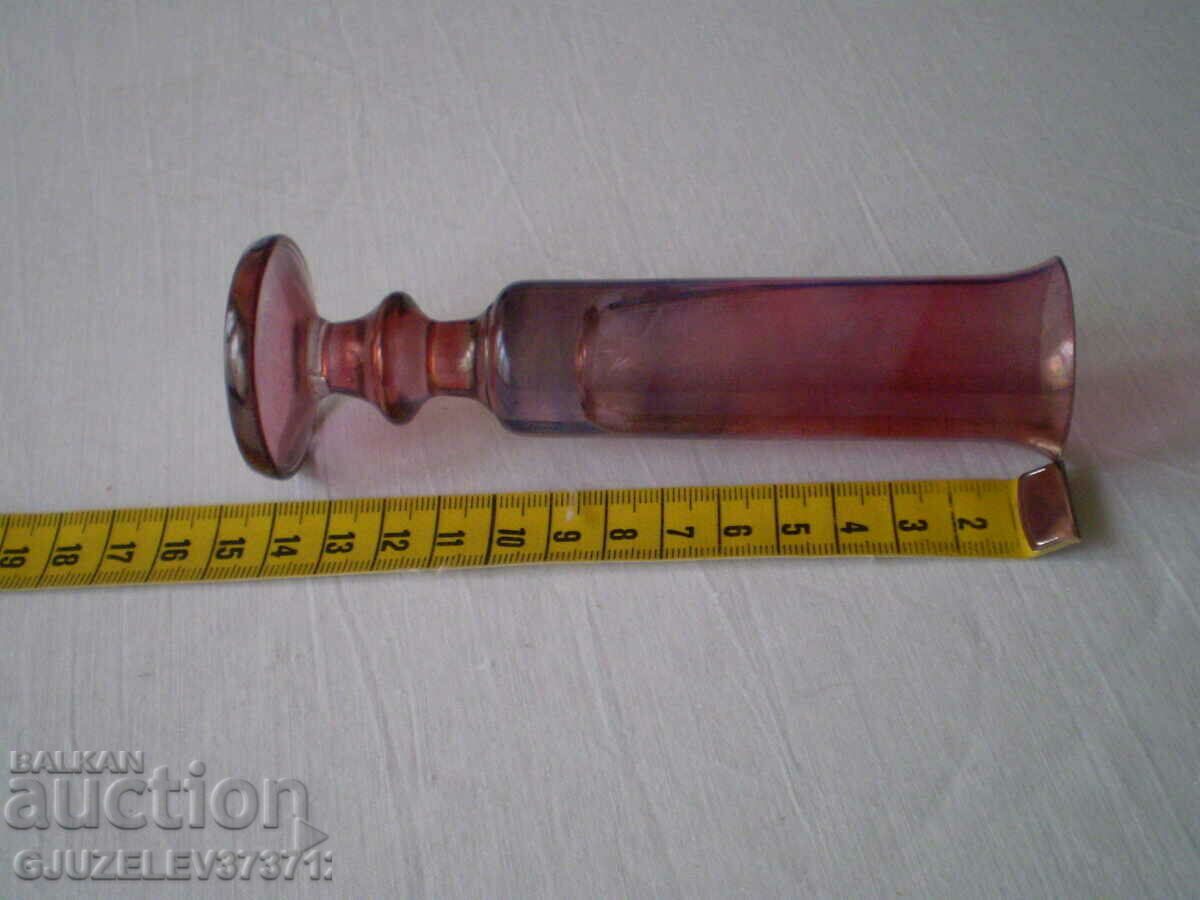 Hand blown blueberry colored glass vase - 7 Hand blown blueberry colored glass vase - 7