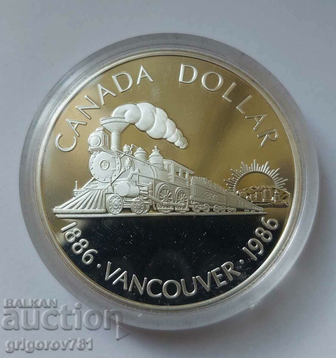1 долар сребро Канада 1986 пруф -  сребърна монета