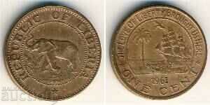 Либерия 1 цент 1961 слон