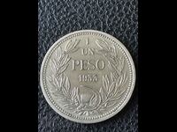 Chile 1 peso 1933 condor UNC