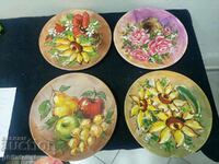 7 pieces - Painted plates - Set