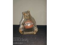 Figurine - Bear with a ceramic bowl