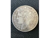 Γαλλία 5 Φράγκα 1870 K Bordeaux Rare ασημένιο νόμισμα