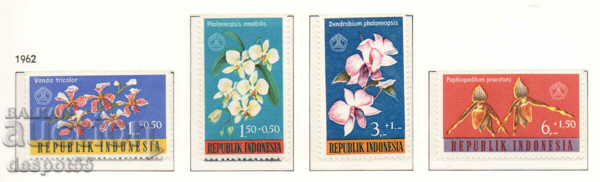 1962. Indonesia. Charity - Orchids.