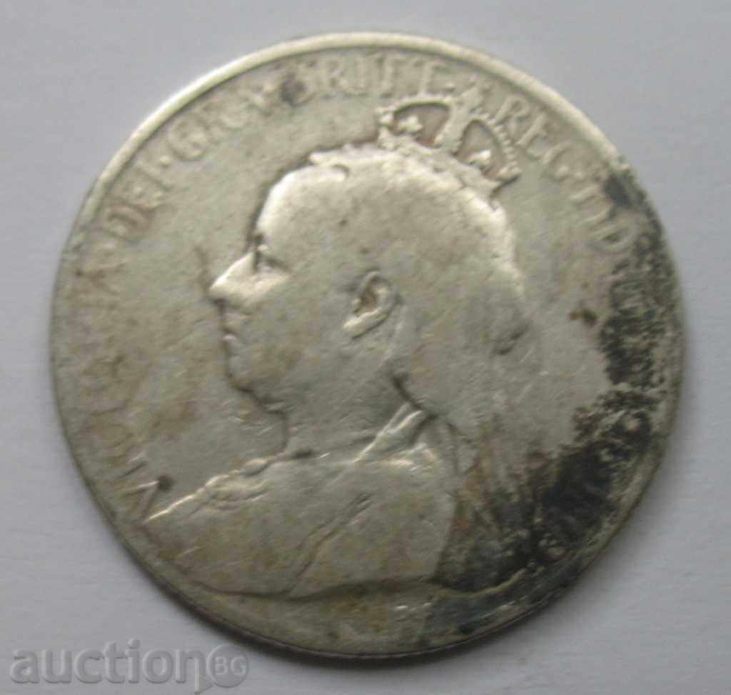 9 piaștri argint Cipru 1901 - monedă de argint rară #3