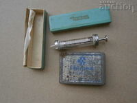antique syringe with needles lot