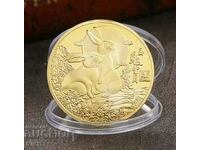 Монета Китай нова година 2023 годината на Заека , заек