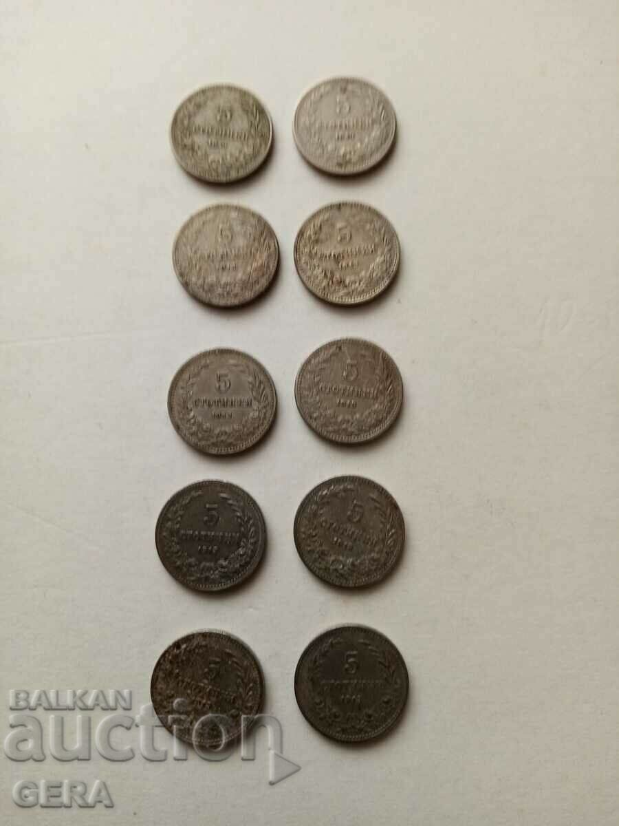monede de 5 cenți 1913