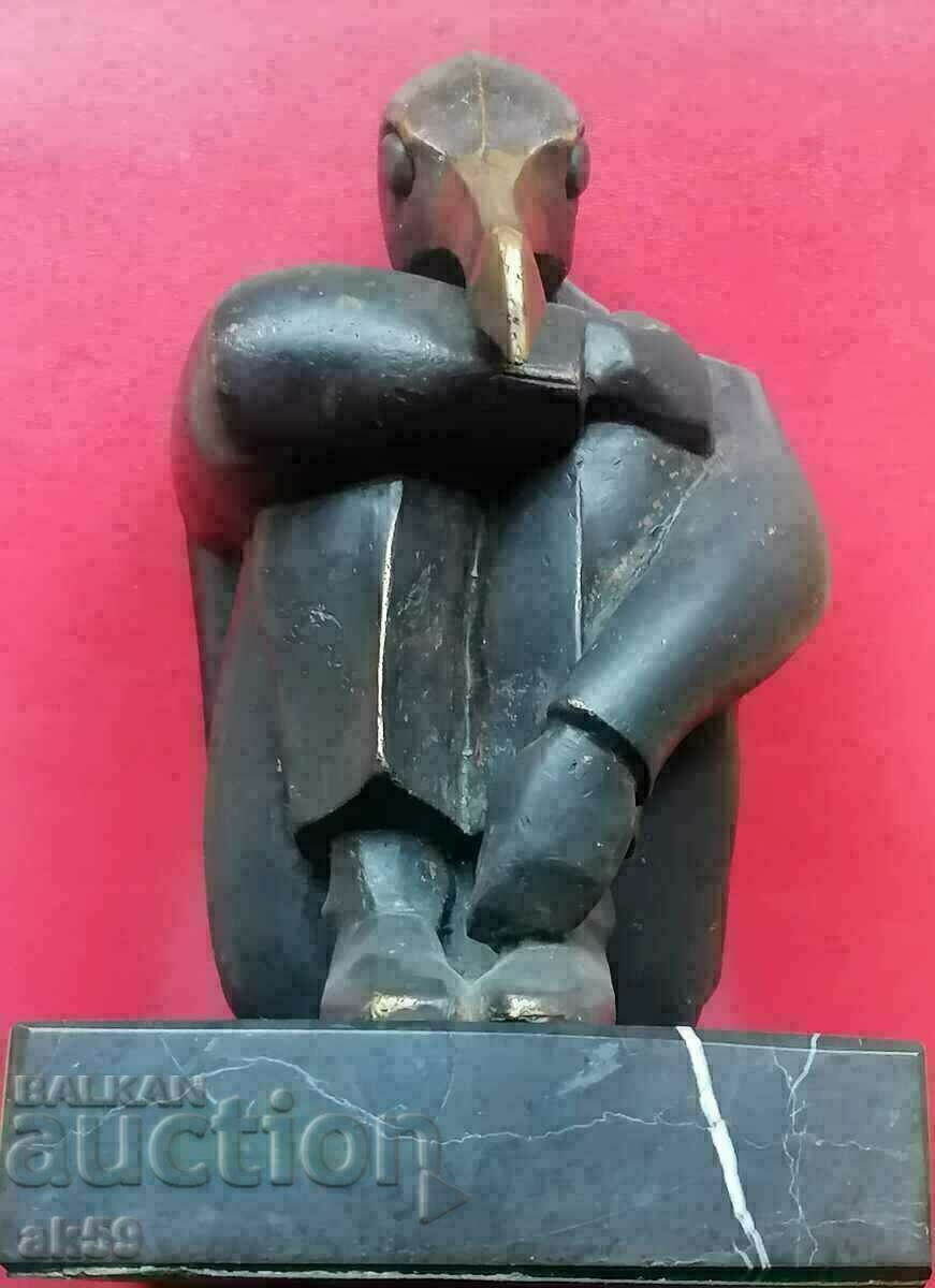 „Gânditor” - sculptură mică, bronz.