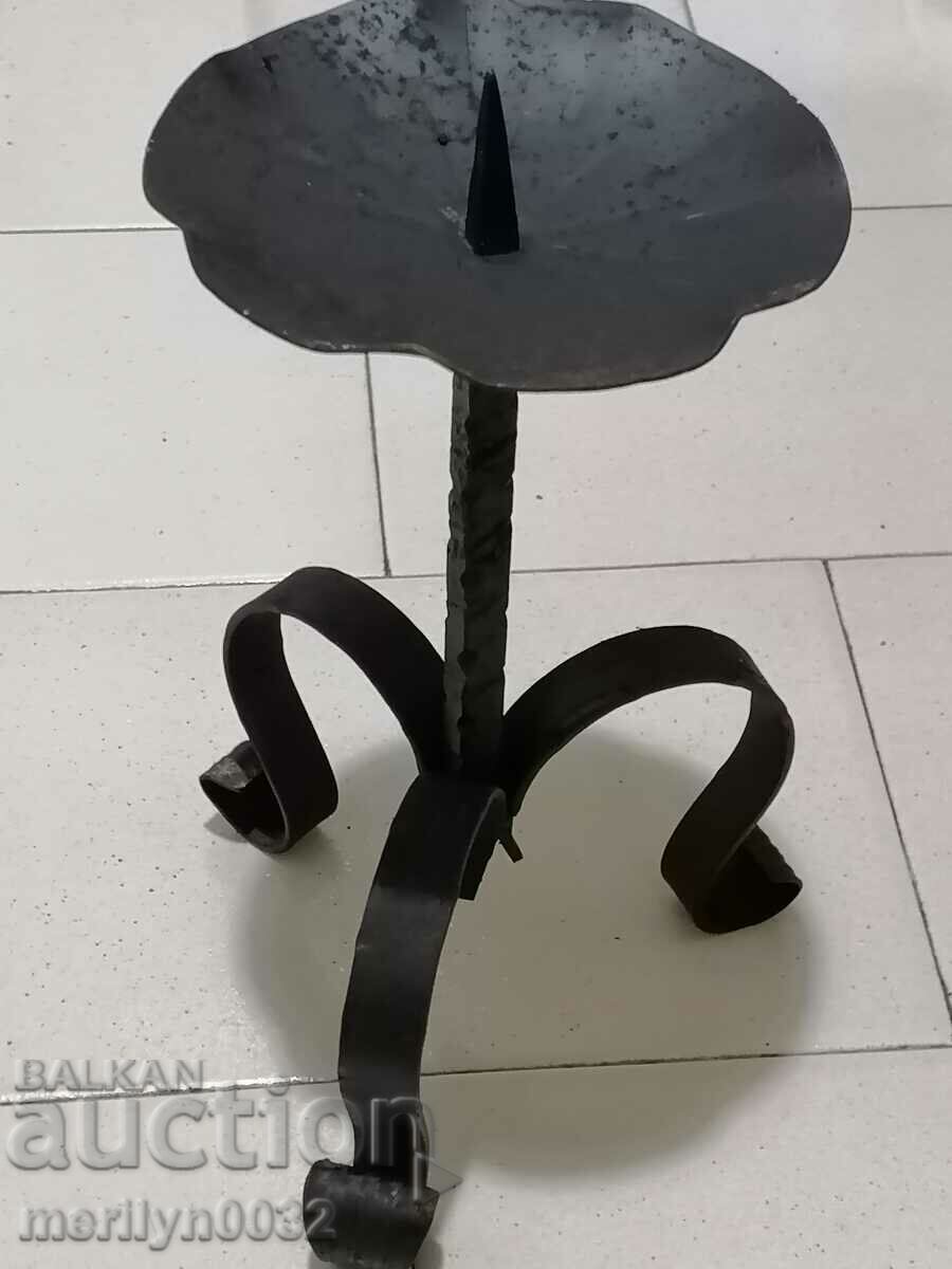 Old forged candlestick, candle with price 49.00 BGN | € 25.05