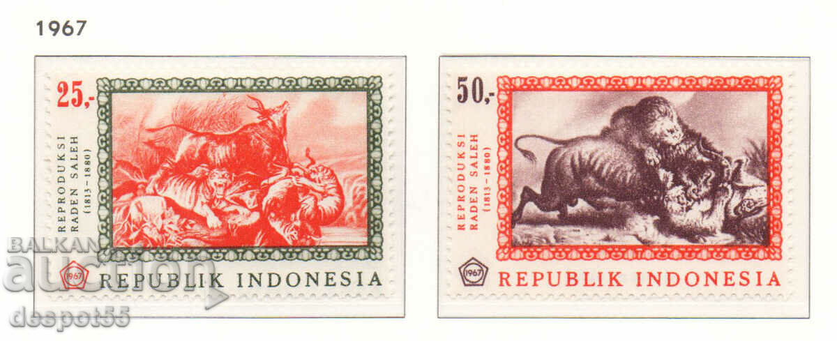 1967. Indonezia. Picturi de Raden Saleh.