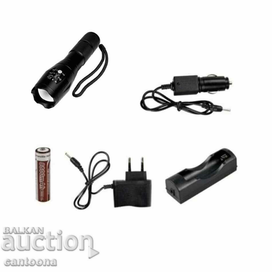 Auction BL-1831 - Powerful rechargeable T6 LED floodlight, metal housing Auction BL-1831 - Powerful rechargeable T6 LED floodlight, metal housing