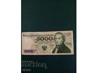 banknote 5000 zlotys Poland