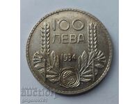 100 лева сребро България 1934 -  сребърна монета #42