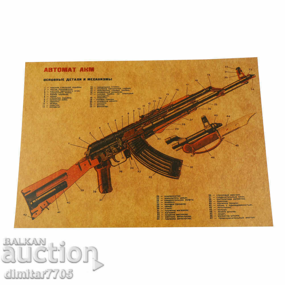 Poster poster Kalashnikov 51/35 cm.